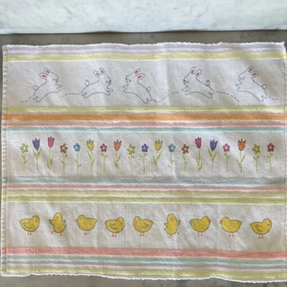 blossoms&blooms Placemats (4) Bunny, Chick, Floral Stripe Pattern from K…